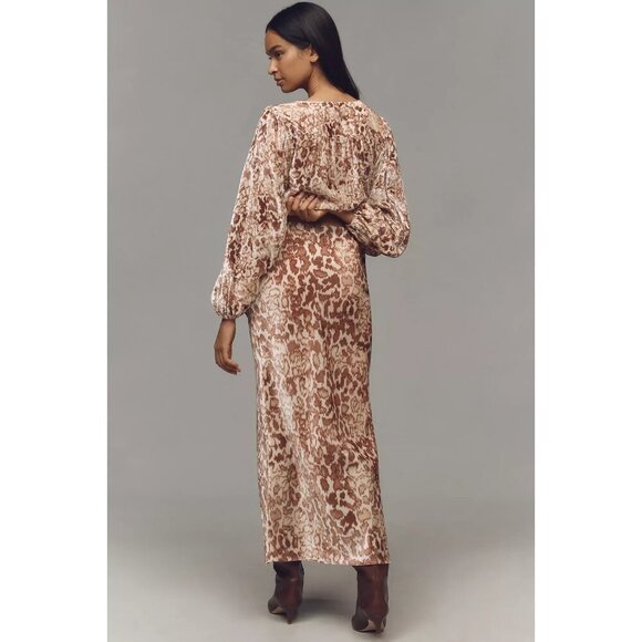 Anthropologie The Tilda Maxi Slip Skirt: Animal Print Velvet Edition XL - Picture 3 of 3